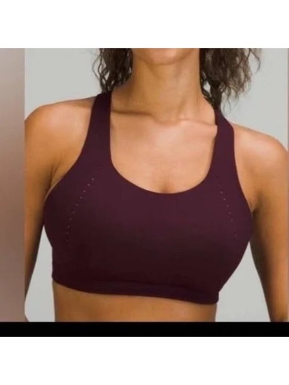 Lululemon AirSupport Sports Bra High Support Size 38D Cassis Red Merlot Yoga Gym